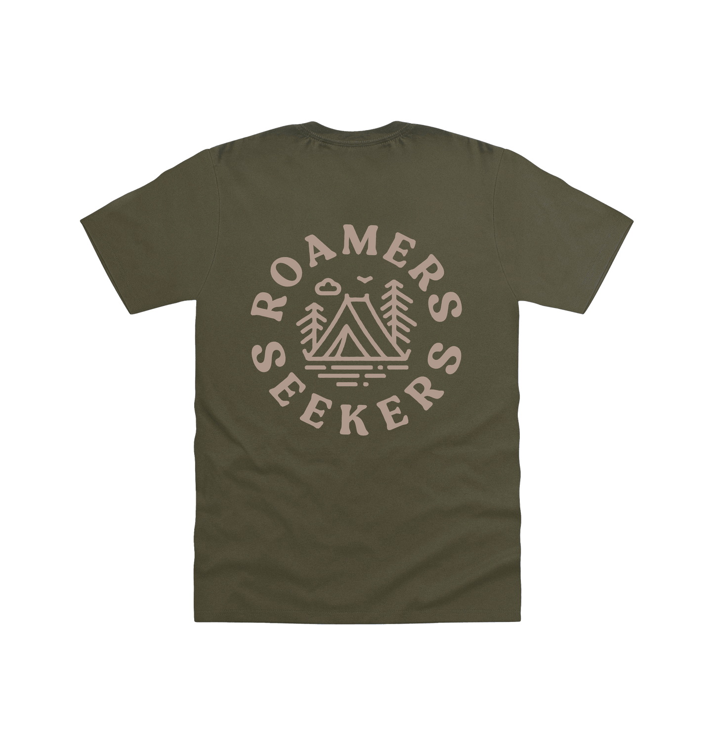 Military Green Printed T-shirt Back