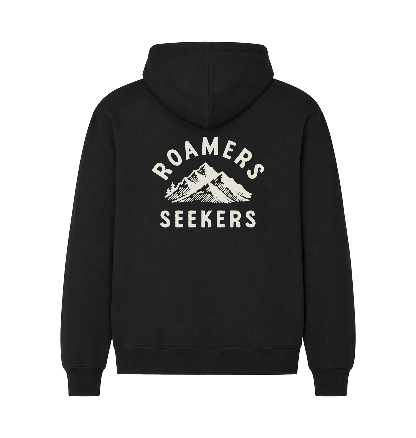 Black Printed Hoody Back