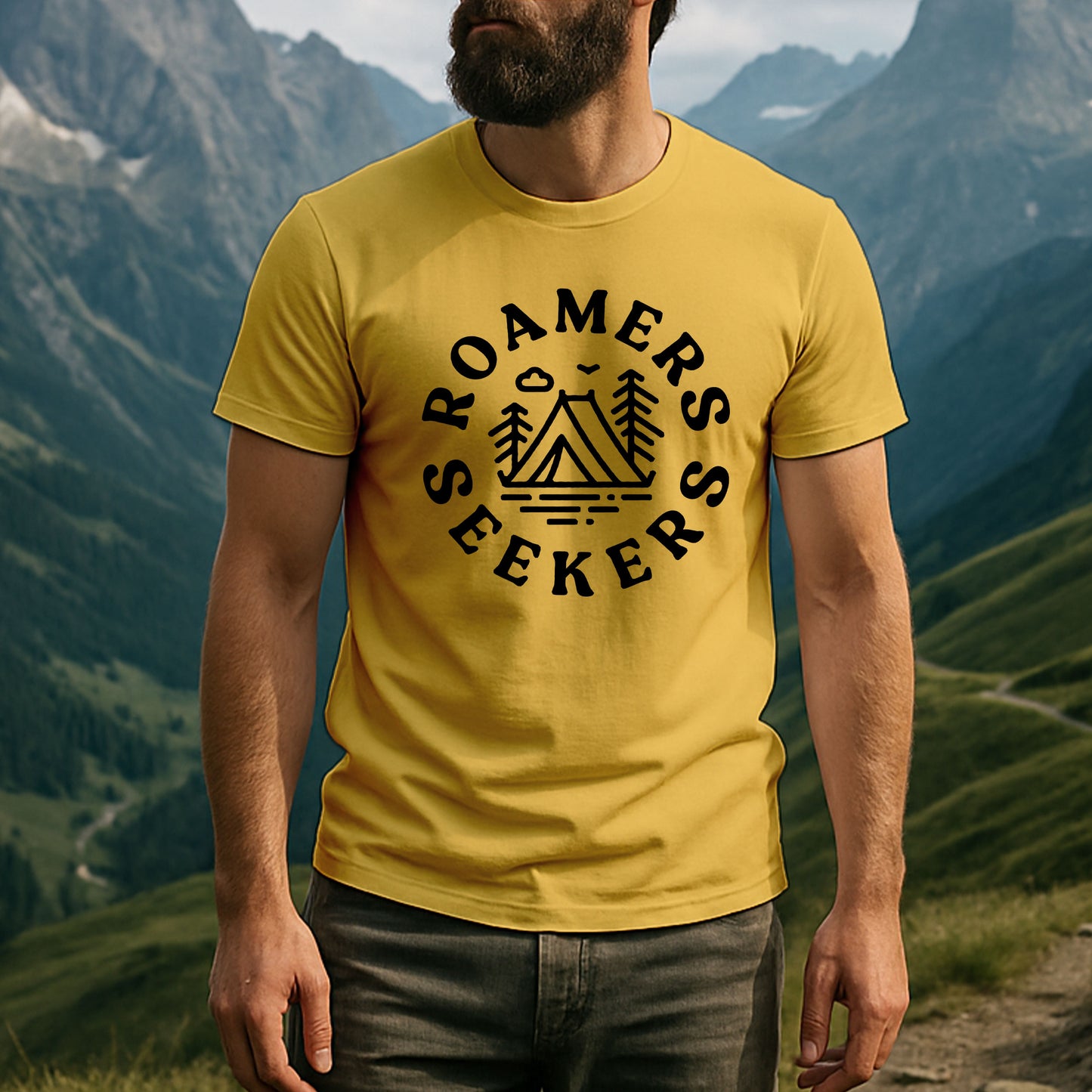 Roamers & Seekers Mens Wilderness Graphic T-Shirt – Daisy – Classic Fit 100% Cotton – Roamers & Seekers Graphic Tee