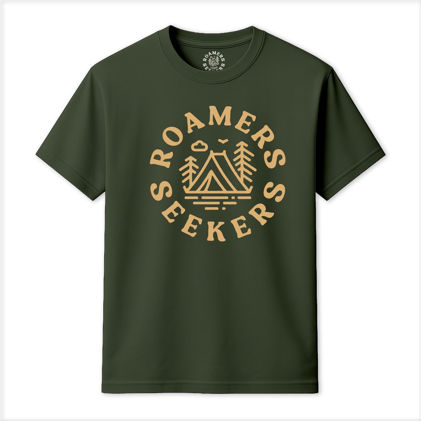 Roamers & Seekers Mens Wilderness Graphic T-Shirt – Military Green – Classic Fit 100% Cotton – Roamers & Seekers Graphic Tee