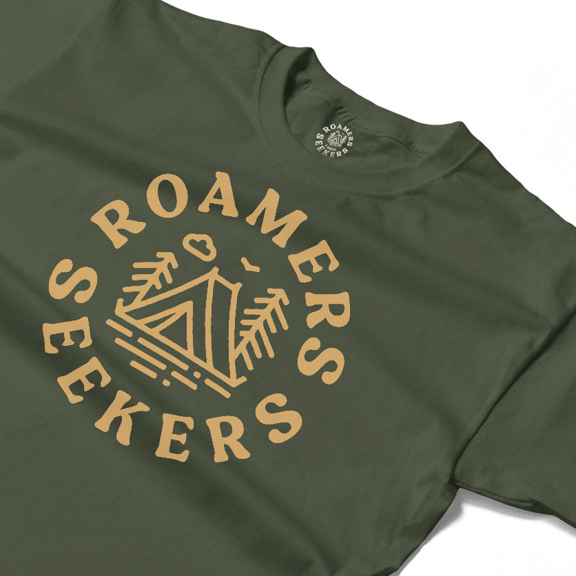 Roamers & Seekers Mens Wilderness Graphic T-Shirt – Military Green – Classic Fit 100% Cotton – Roamers & Seekers Graphic Tee