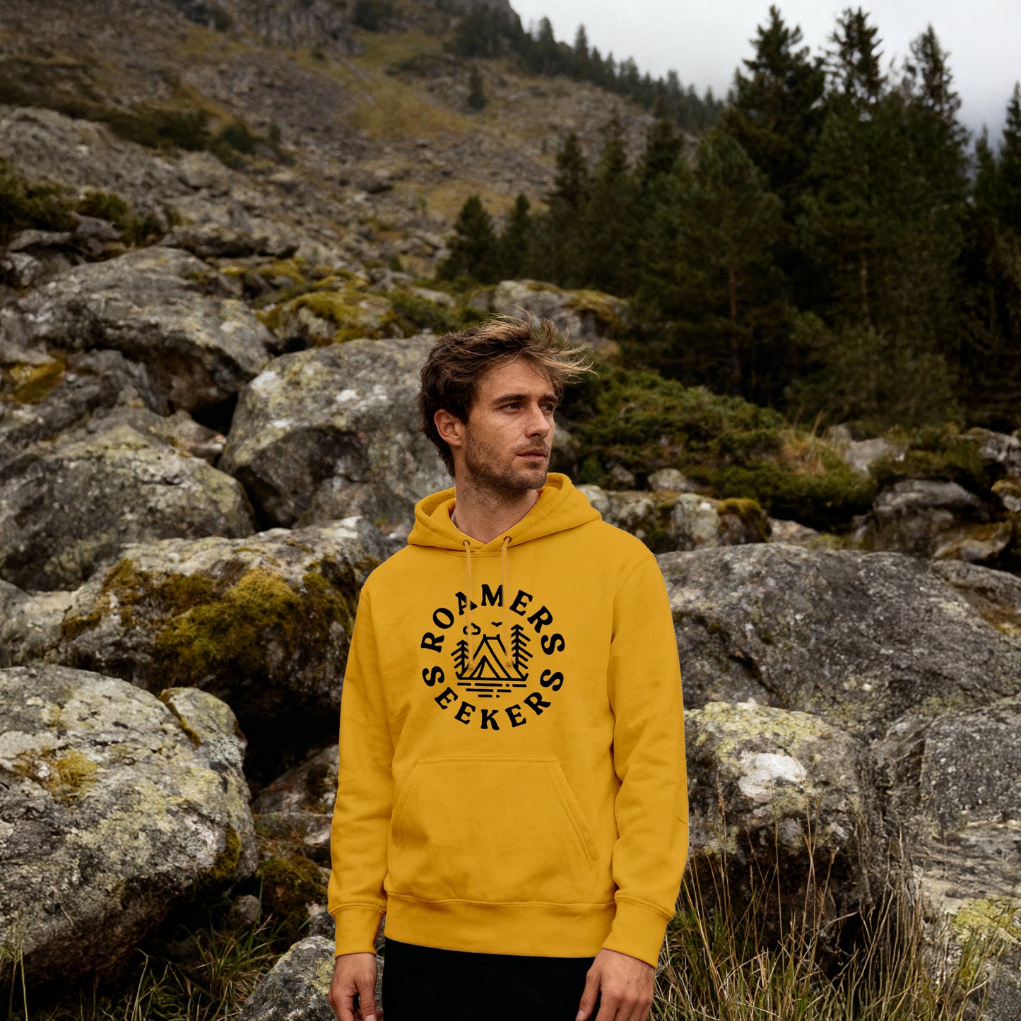ROAMERS & SEEKERS Outside HOODIE MUSTARD