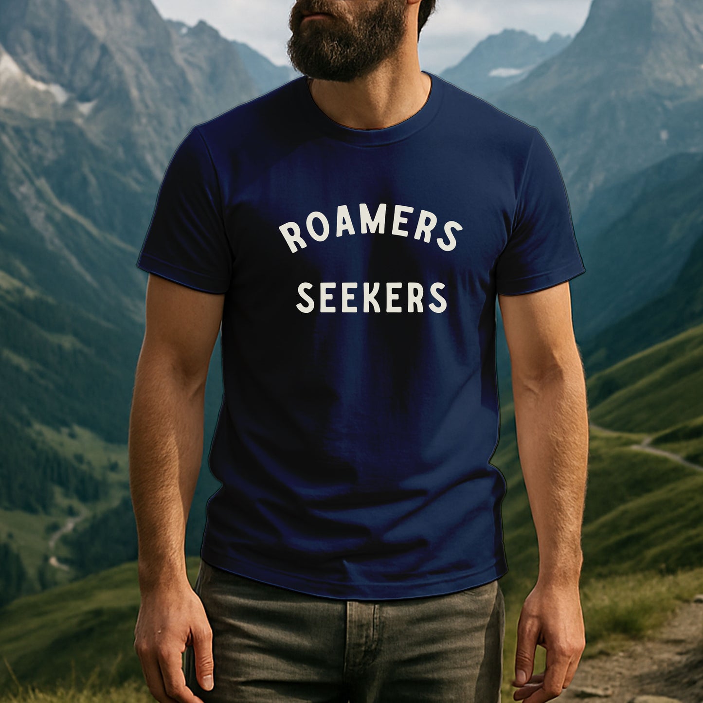 Roamers & Seekers Mens Stable Graphic T-Shirt – Navy Blue – Classic Fit 100% Cotton – Roamers & Seekers Graphic Tee