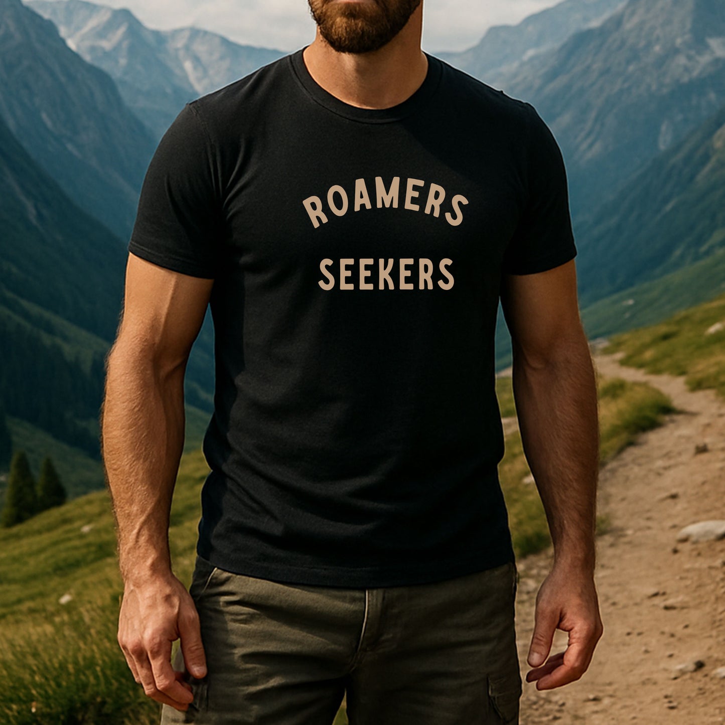 Roamers & Seekers Mens Stable Graphic T-Shirt – Black – Classic Fit 100% Cotton – Roamers & Seekers Graphic Tee