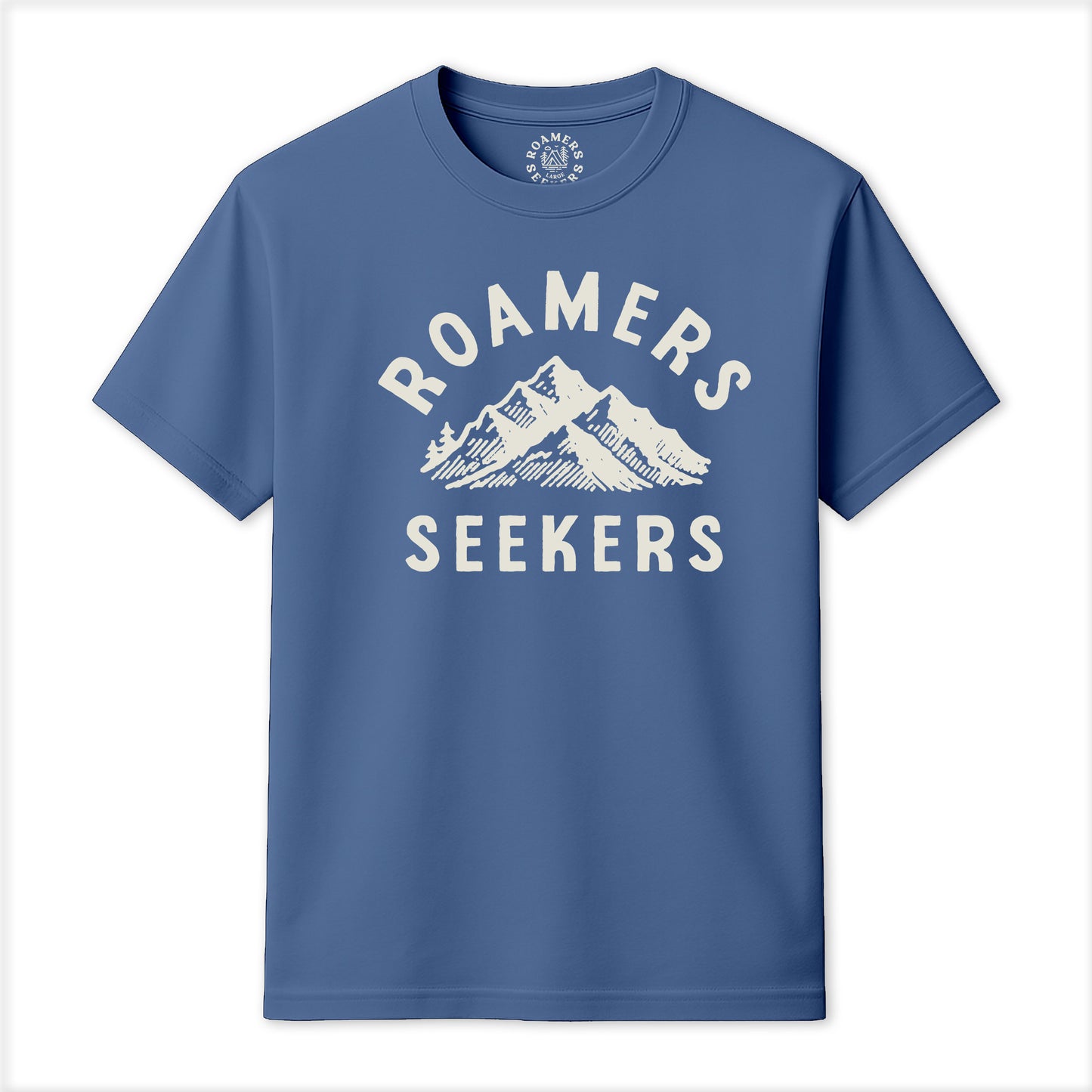 Roamers & Seekers Mens Summit Graphic T-Shirt – Indigo Blue – Classic Fit 100% Cotton – Roamers & Seekers Graphic Tee