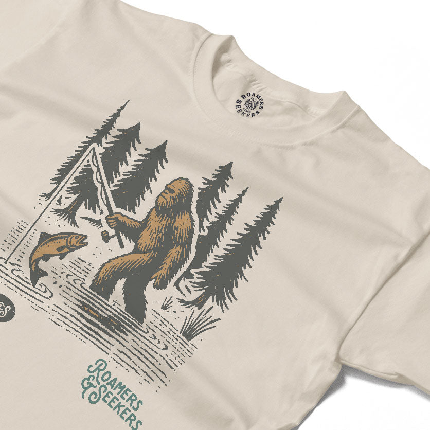 Roamers & Seekers Mens Bigfoot Graphic T-Shirt – Natural – Classic Fit 100% Cotton – Roamers & Seekers Graphic Tee