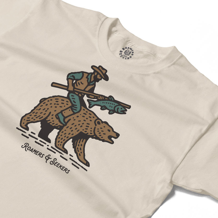 Roamers & Seekers Mens Cowboy Graphic T-Shirt – Natural – Classic Fit 100% Cotton – Roamers & Seekers Graphic Tee