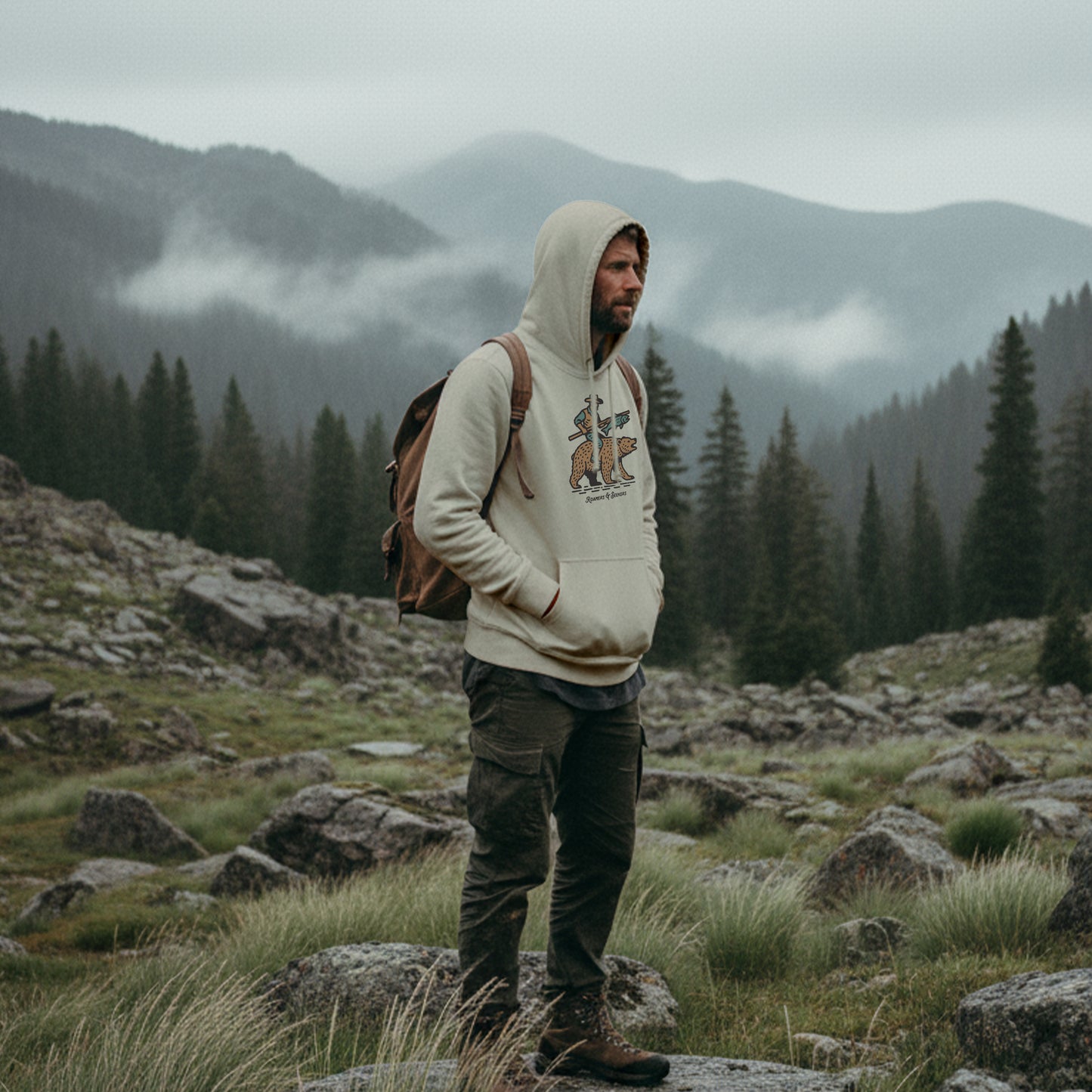 ROAMERS & SEEKERS Cowboy HOODIE NATURAL STONE