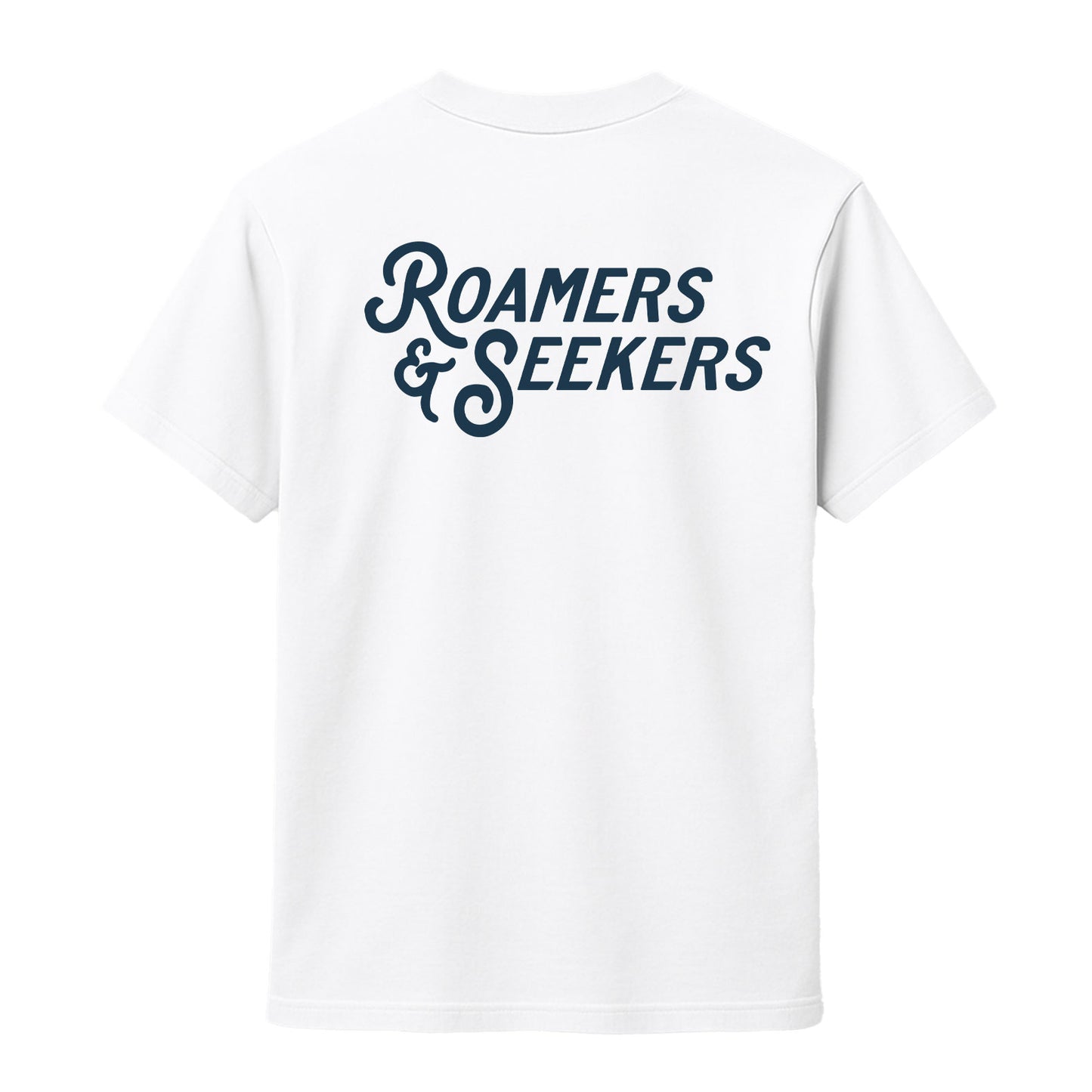 Roamers & Seekers Mens Stack Graphic T-Shirt – White – Classic Fit 100% Cotton – Roamers & Seekers Graphic Tee