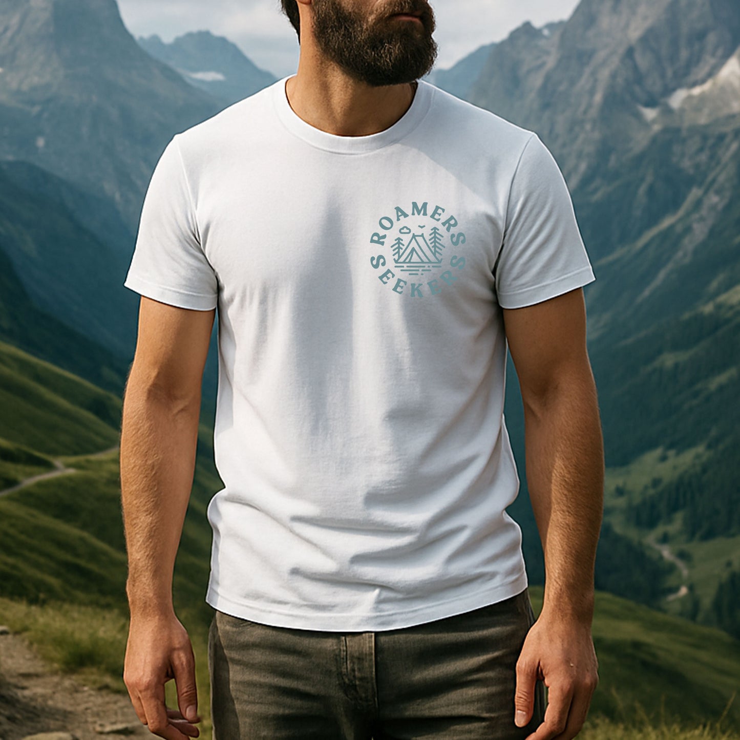 Roamers & Seekers Mens Outback Graphic T-Shirt – White – Classic Fit 100% Cotton – Roamers & Seekers Graphic Tee