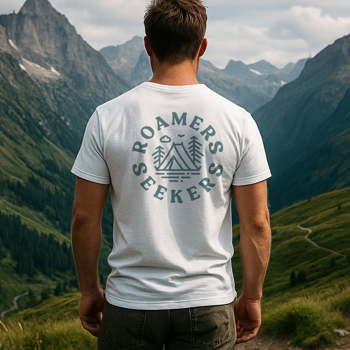 Roamers & Seekers Mens Outback Graphic T-Shirt – White – Classic Fit 100% Cotton – Roamers & Seekers Graphic Tee