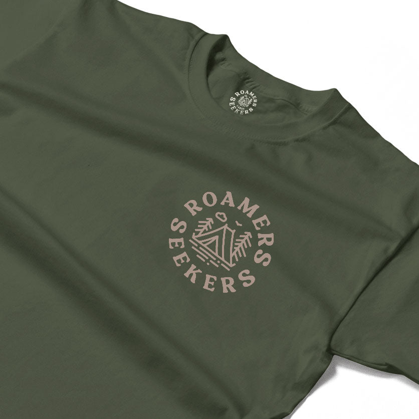 Roamers & Seekers Mens Outback Graphic T-Shirt – Military Green – Classic Fit 100% Cotton – Roamers & Seekers Graphic Tee