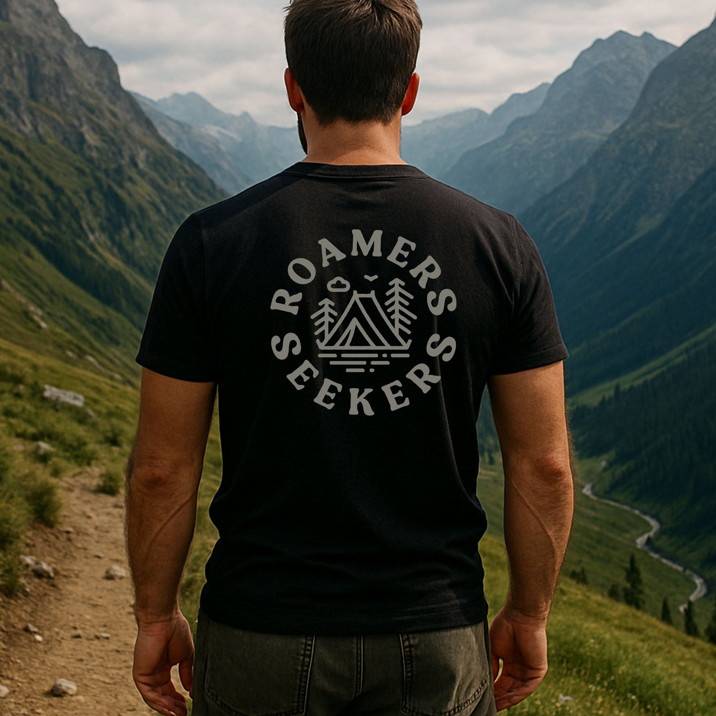 Roamers & Seekers Mens Outback Graphic T-Shirt – Black – Classic Fit 100% Cotton – Roamers & Seekers Graphic Tee
