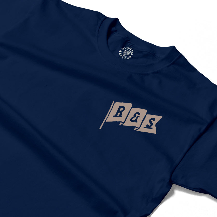 Roamers & Seekers Mens Signals Graphic T-Shirt – Navy Blue – Classic Fit 100% Cotton – Roamers & Seekers Graphic Tee