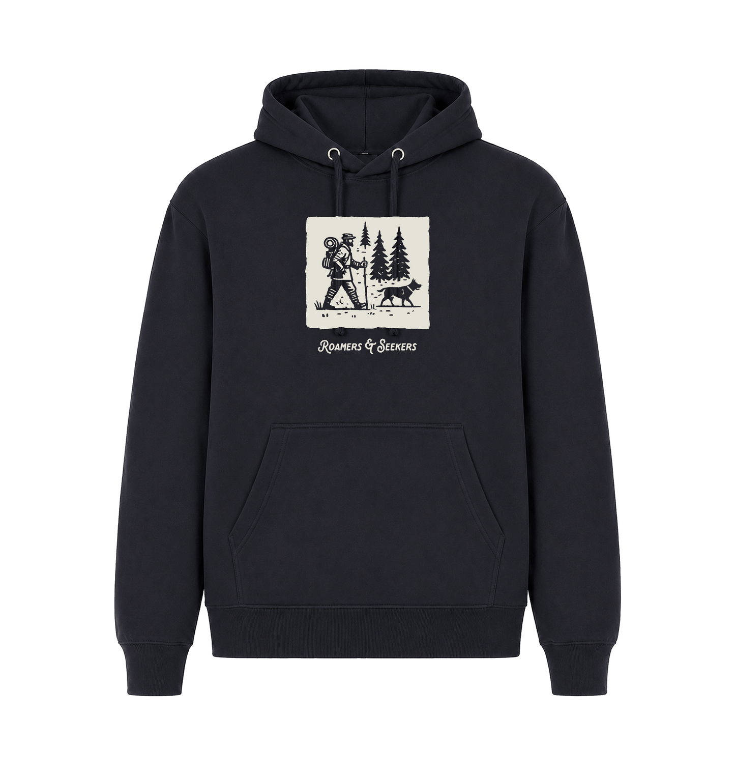 Navy Printed Hoody Front