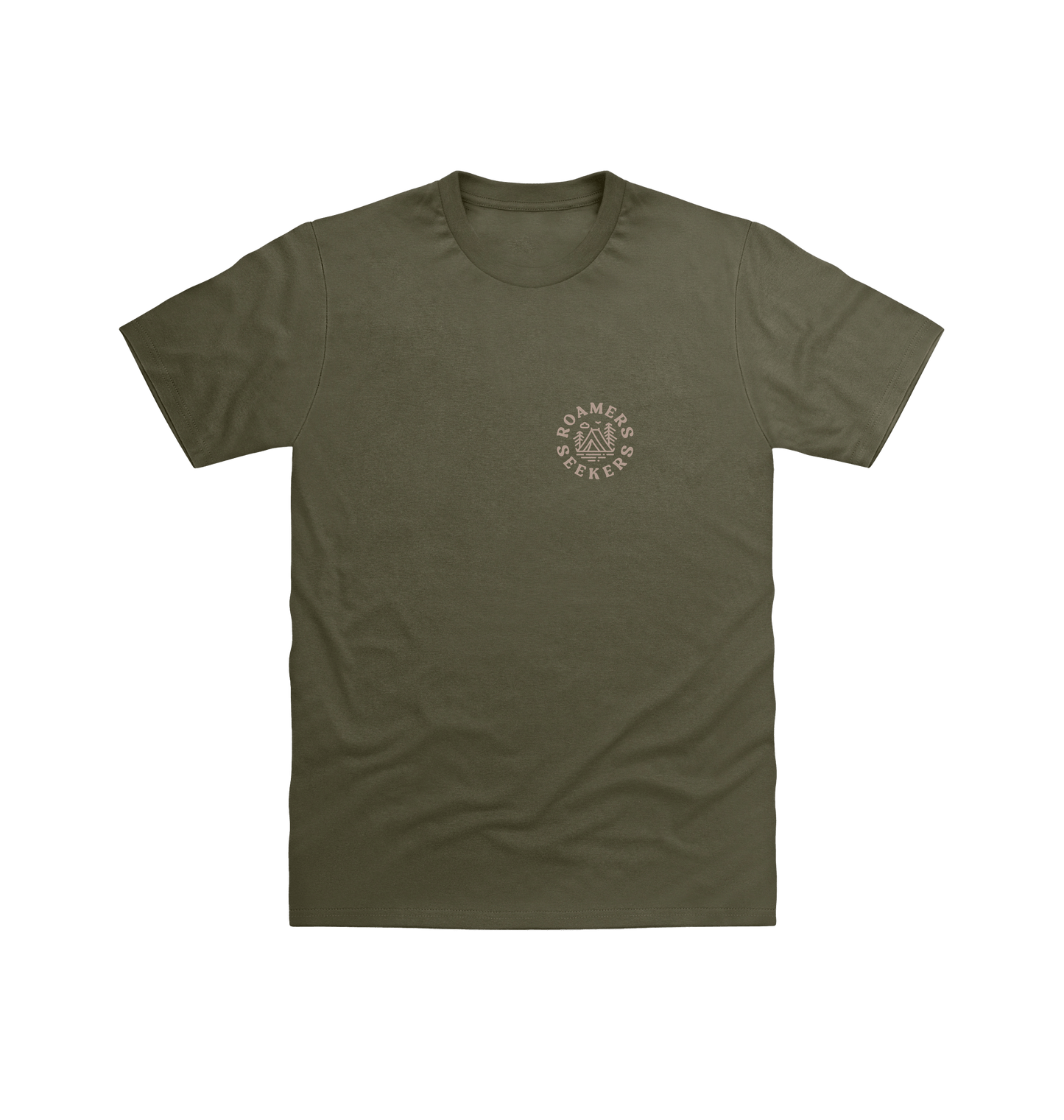 Military Green Printed T-shirt Front