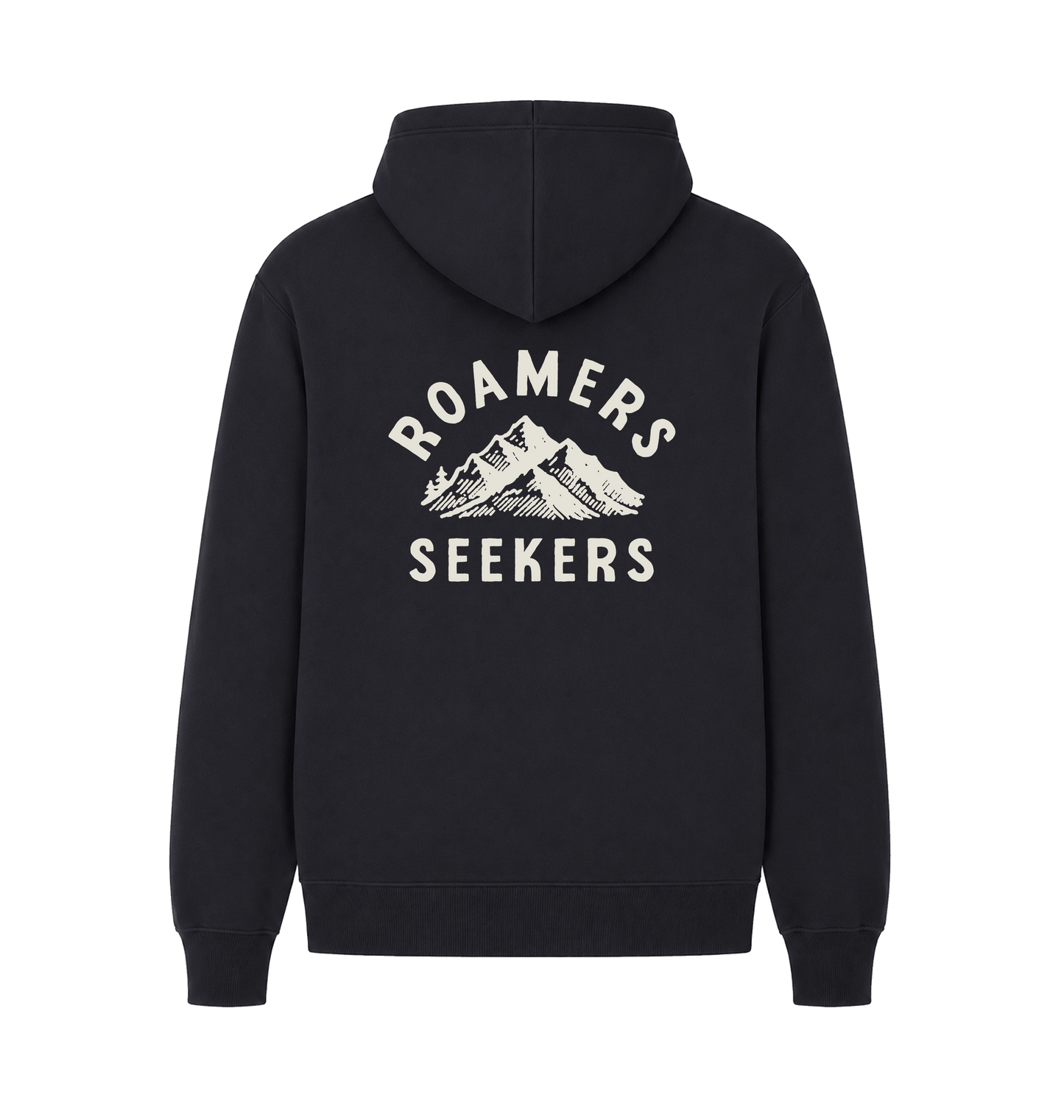 Navy Printed Hoody Back