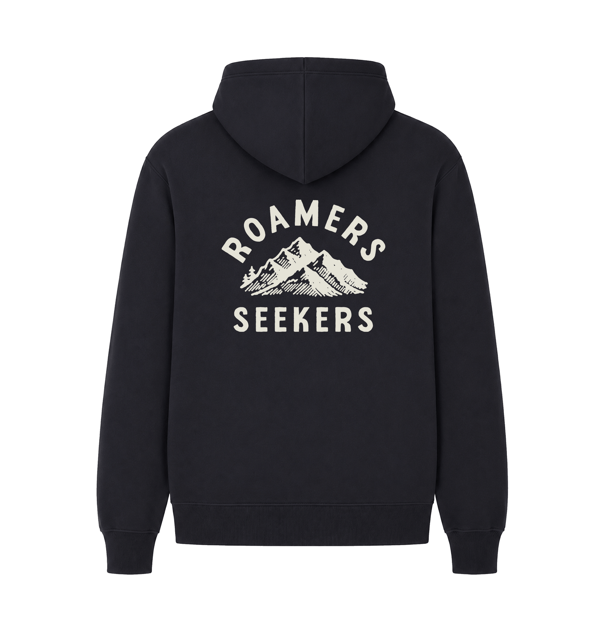 Navy Printed Hoody Back