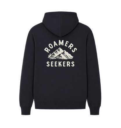 Navy Printed Hoody Back