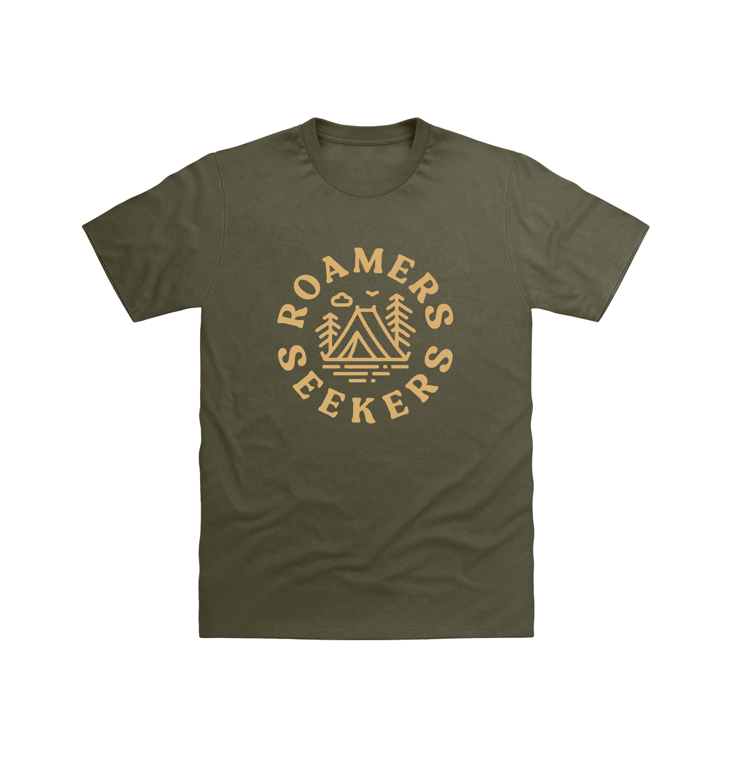 Military Green Printed T-shirt Front