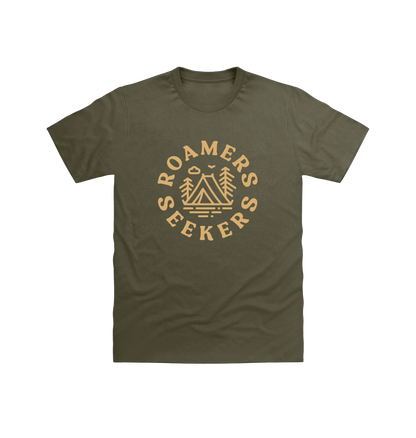 Military Green Printed T-shirt Front