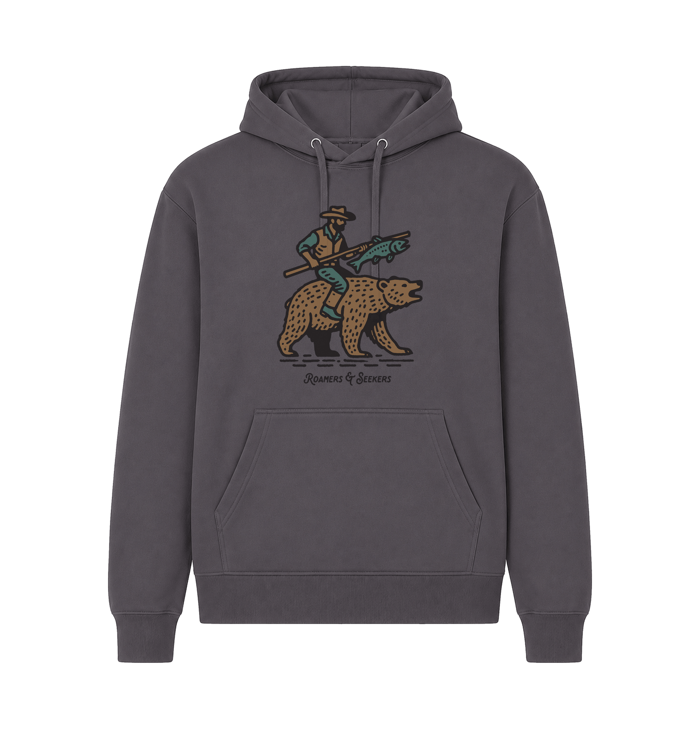 Dk Heather Printed Hoody Front