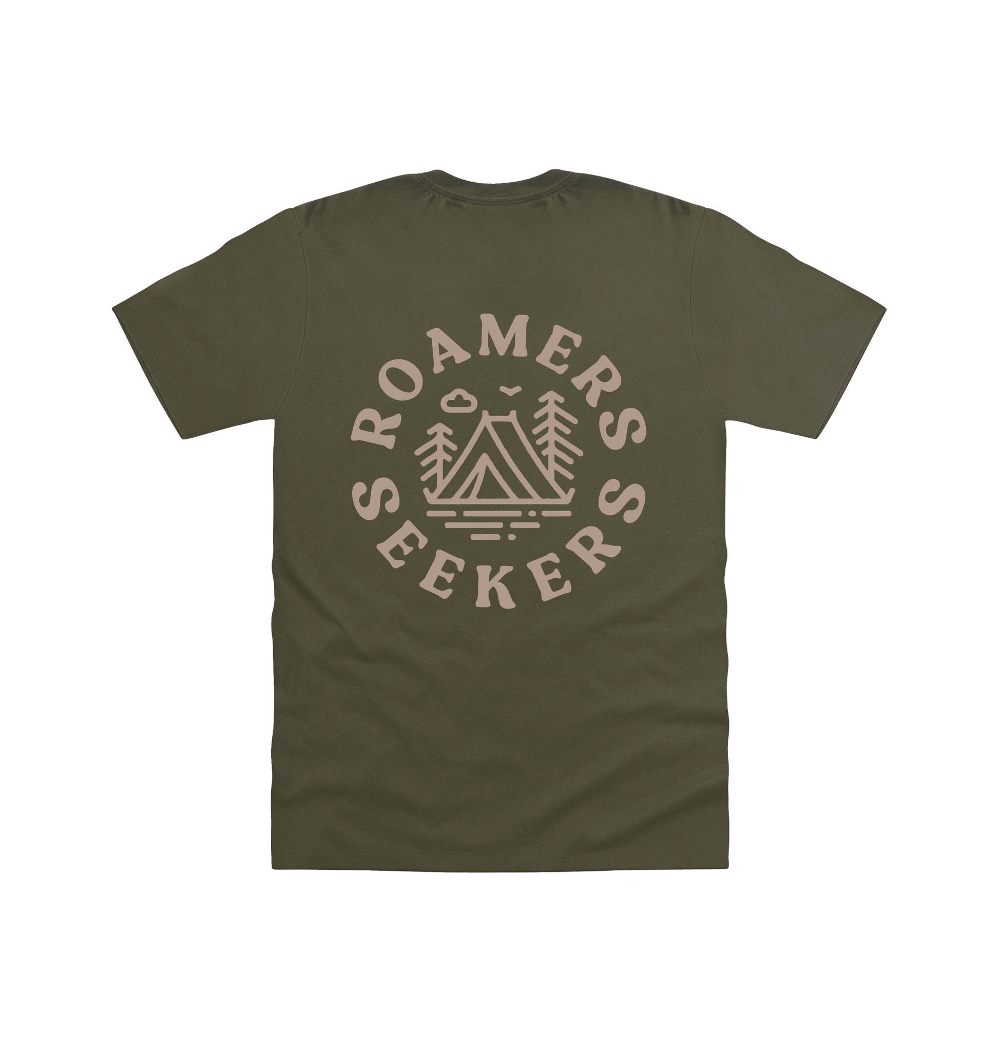 Military Green Printed T-shirt Back