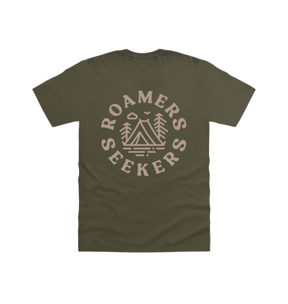 Military Green Printed T-shirt Back