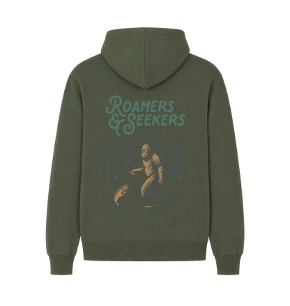 Millitary Green Printed Hoody Back