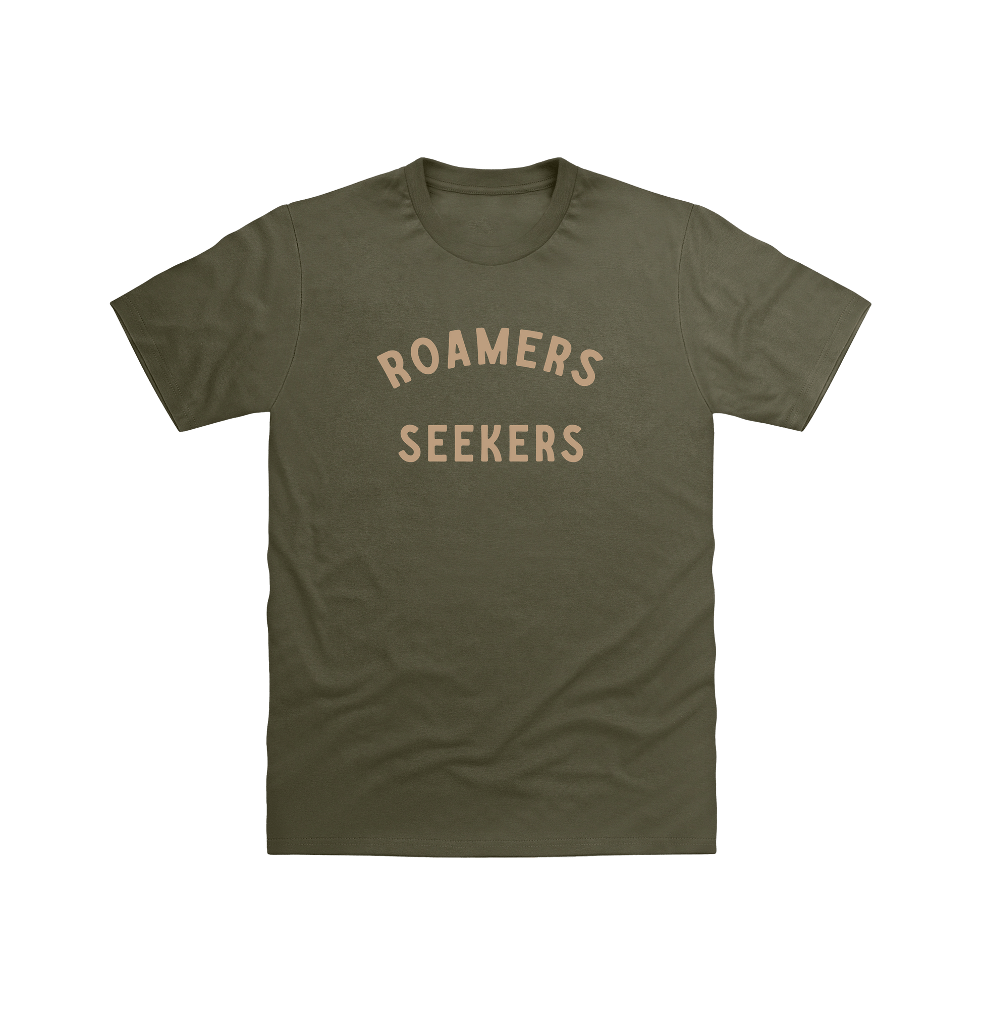 Military Green Printed T-shirt Front