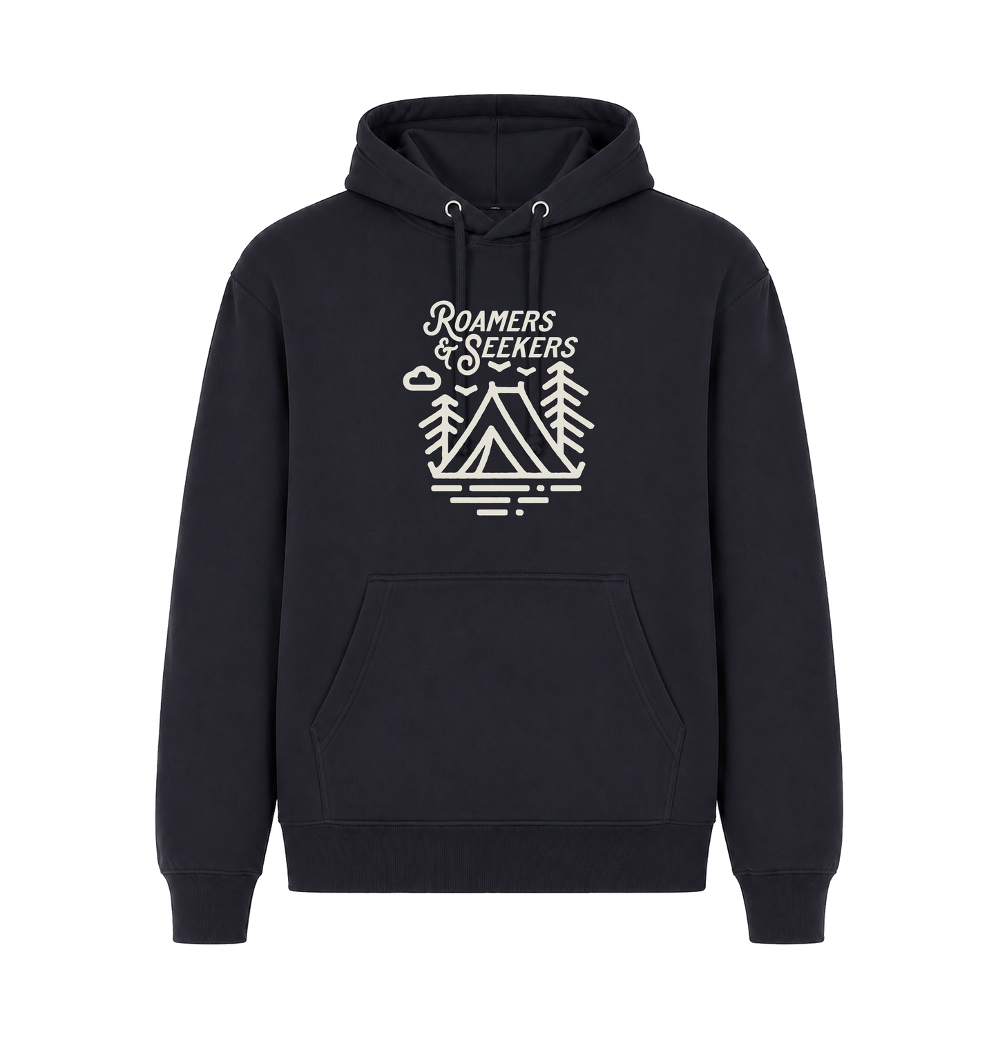 Navy Printed Hoody Front