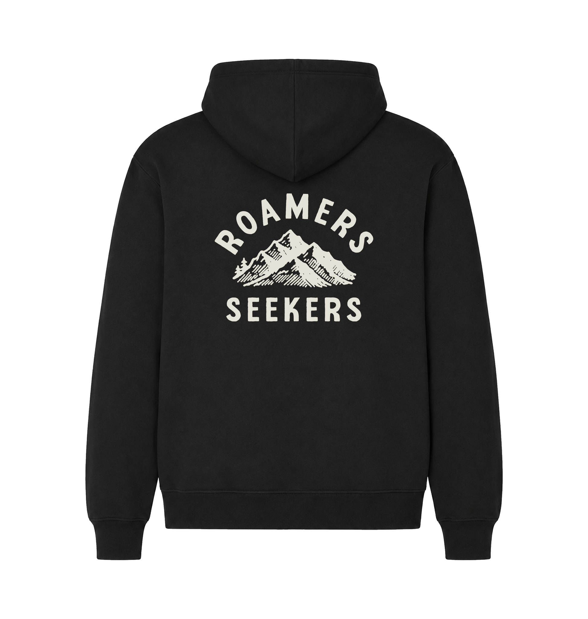 Black Printed Hoody Back