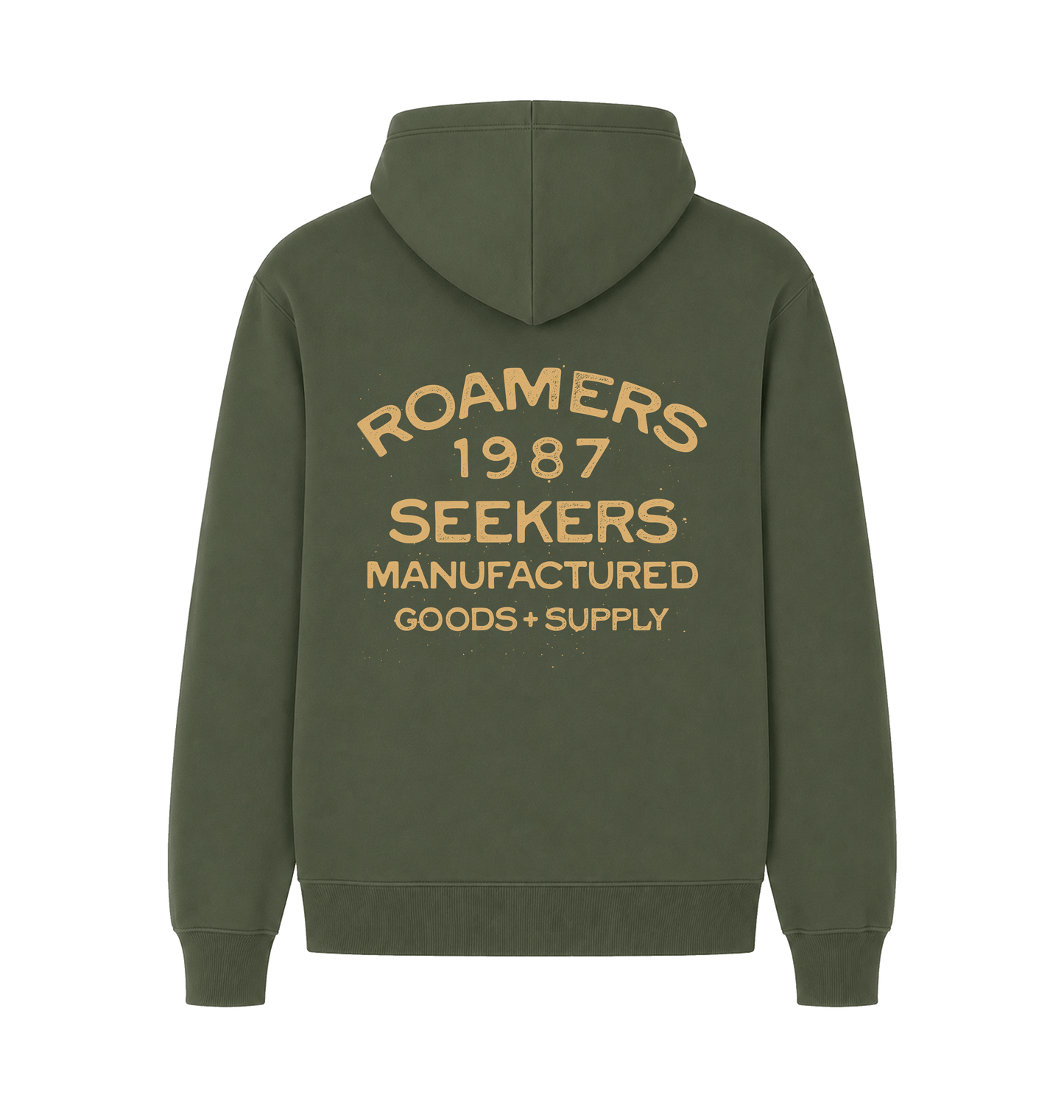 Millitary Green Printed Hoody Back