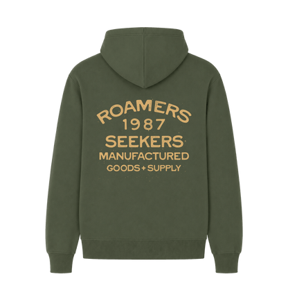 Millitary Green Printed Hoody Back