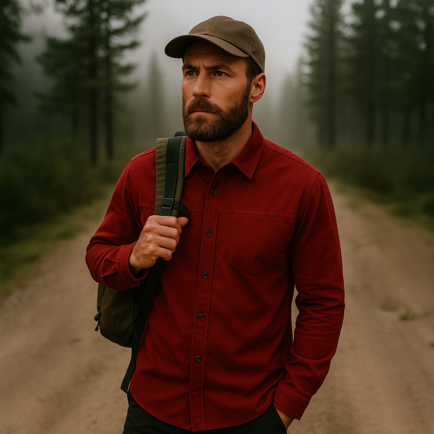 Roamers & Seekers Mens Plaskett Shirt - Burgundy