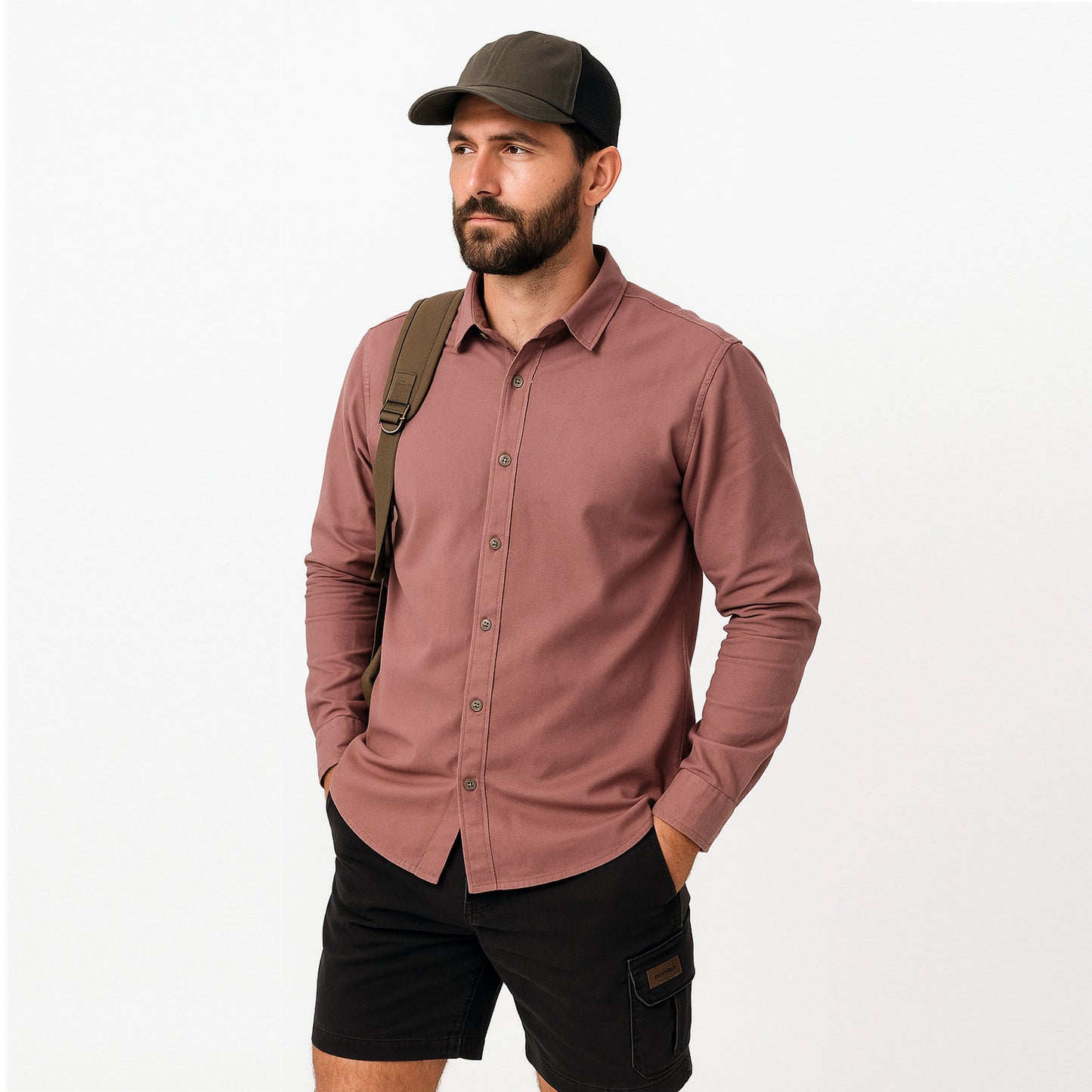 Roamers & Seekers Mens Marin Button Up Shirt - Faded Mauve