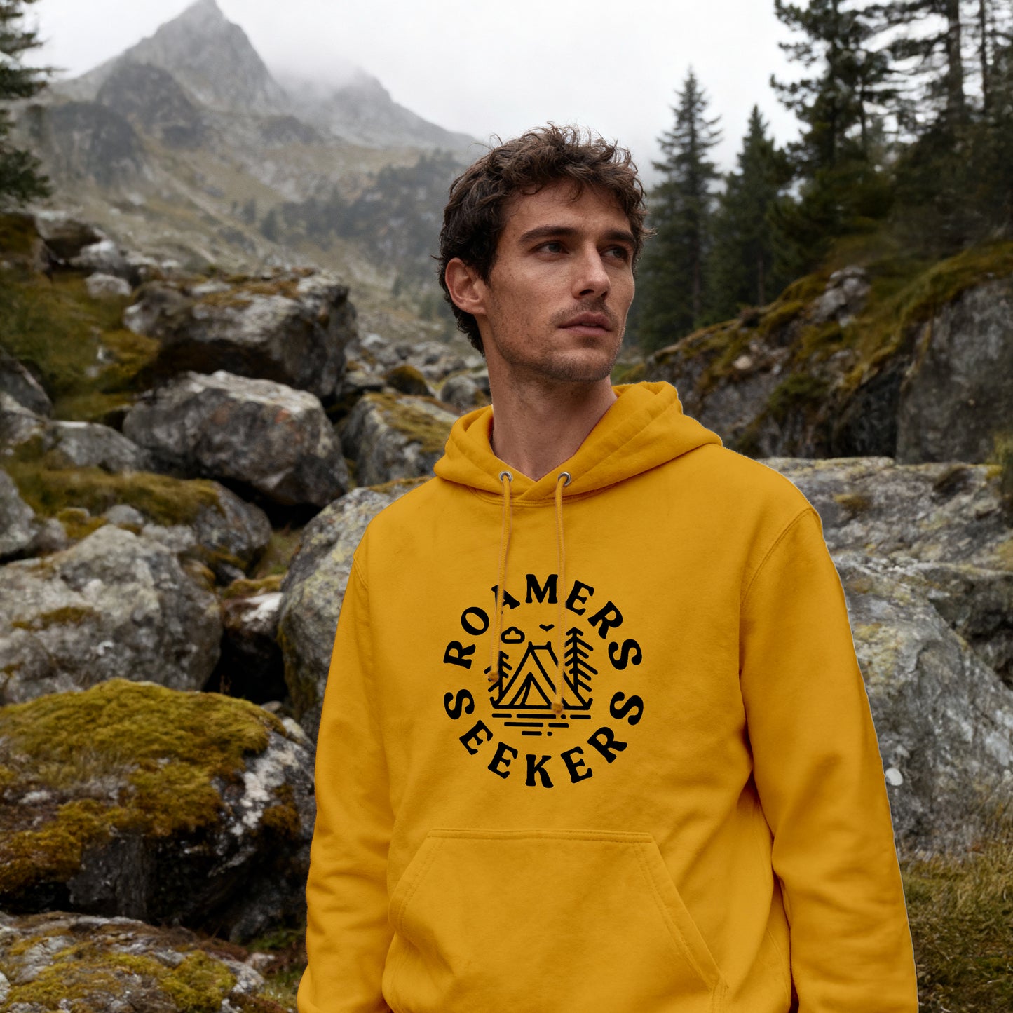 ROAMERS & SEEKERS Outside HOODIE MUSTARD