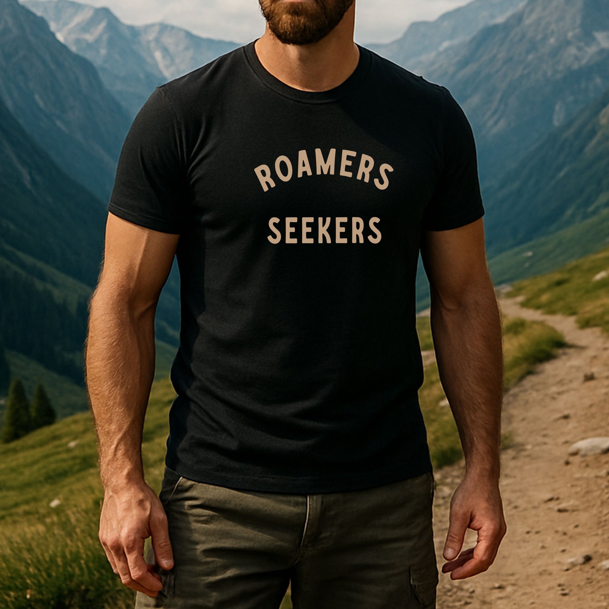 Roamers & Seekers Mens Stable Graphic T-Shirt – Black – Classic Fit 100% Cotton – Roamers & Seekers Graphic Tee