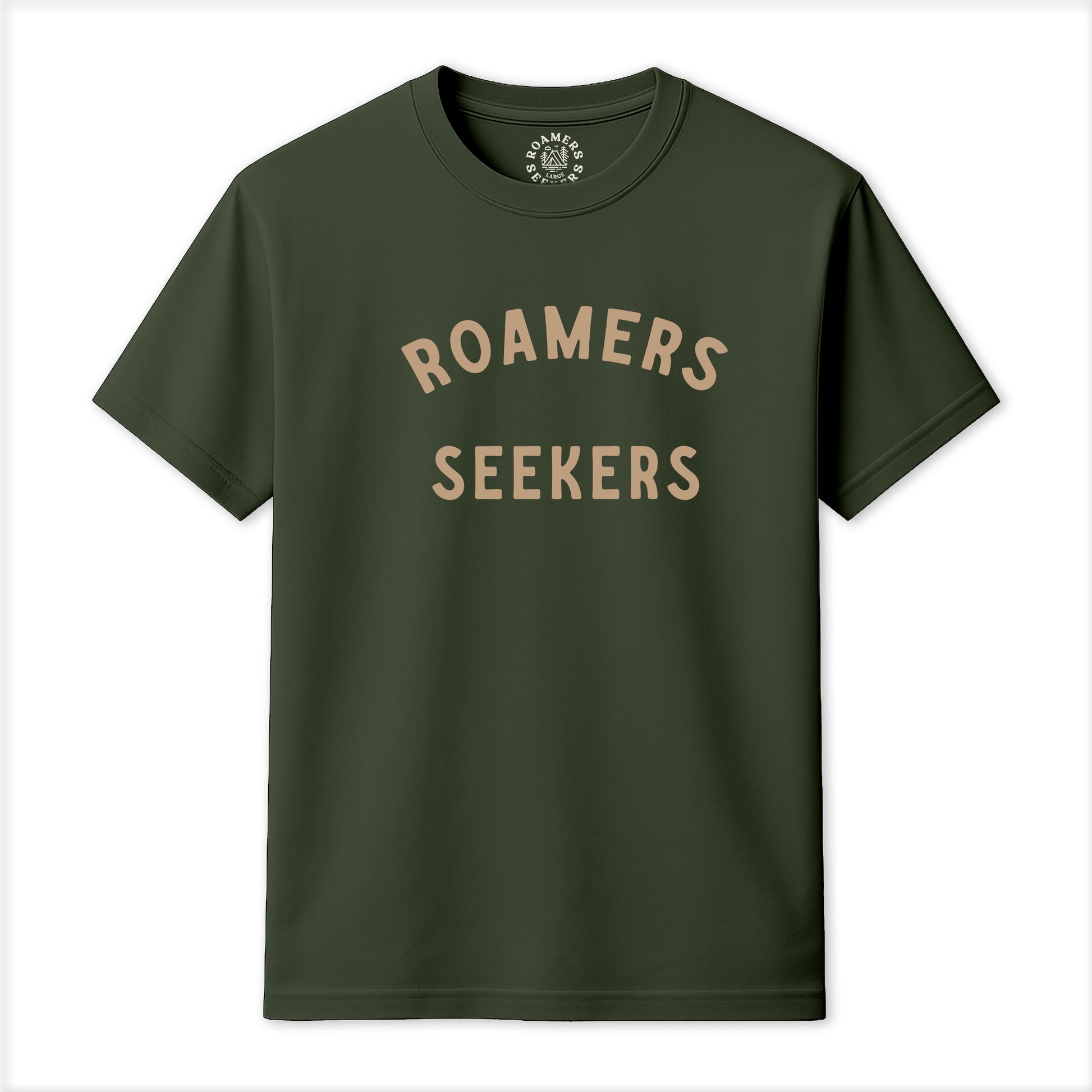 Roamers & Seekers Mens Stable Graphic T-Shirt – Military Green – Classic Fit 100% Cotton – Roamers & Seekers Graphic Tee