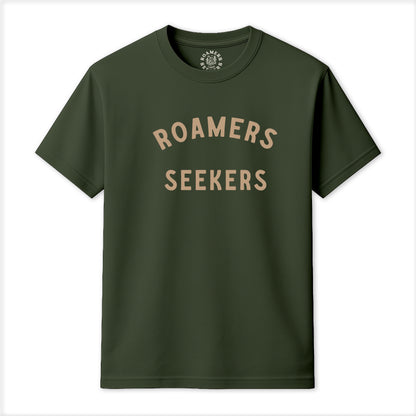 Roamers & Seekers Mens Stable Graphic T-Shirt – Military Green – Classic Fit 100% Cotton – Roamers & Seekers Graphic Tee