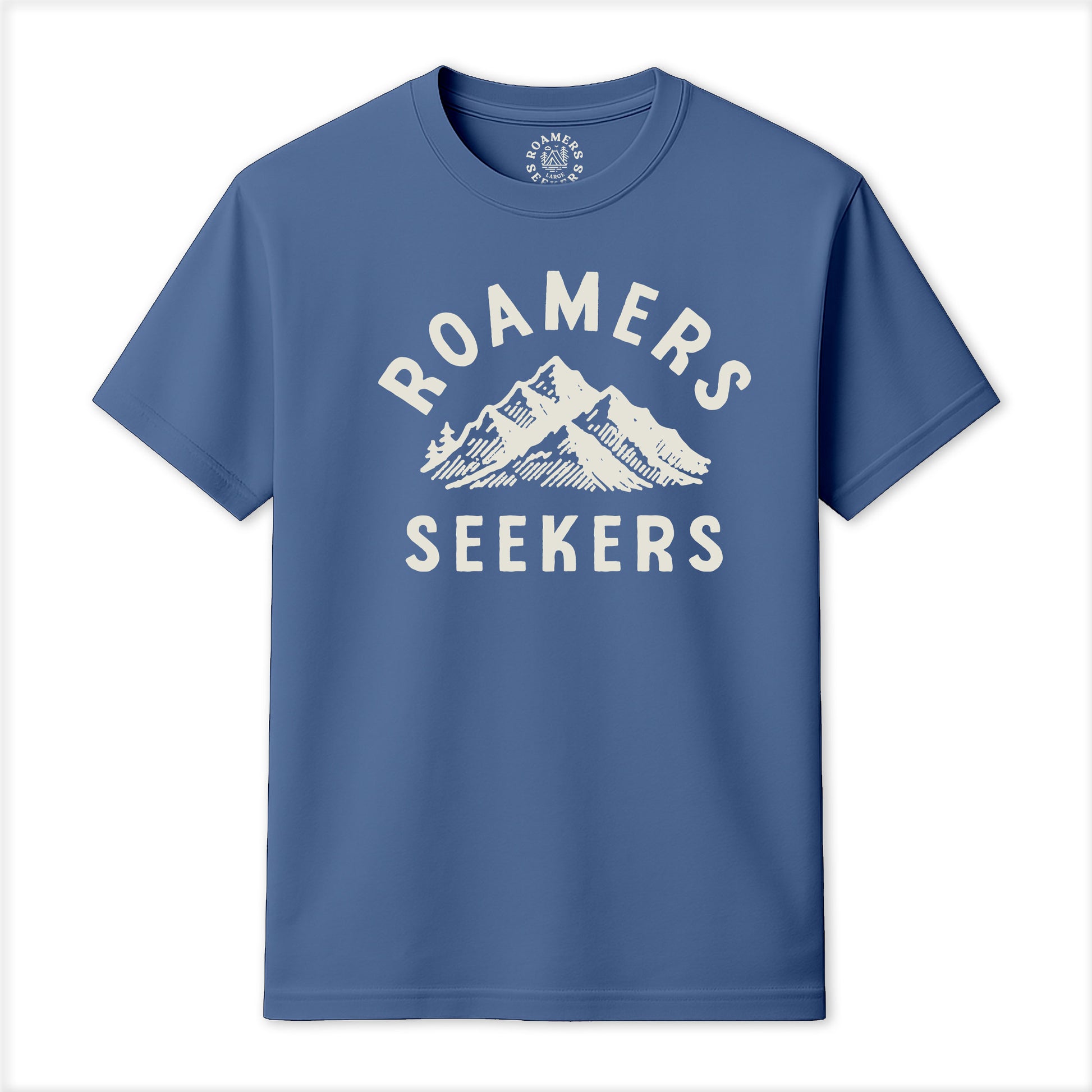 Roamers & Seekers Mens Summit Graphic T-Shirt – Indigo Blue – Classic Fit 100% Cotton – Roamers & Seekers Graphic Tee