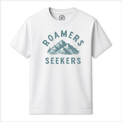 Roamers & Seekers Mens Summit Graphic T-Shirt – White – Classic Fit 100% Cotton – Roamers & Seekers Graphic Tee