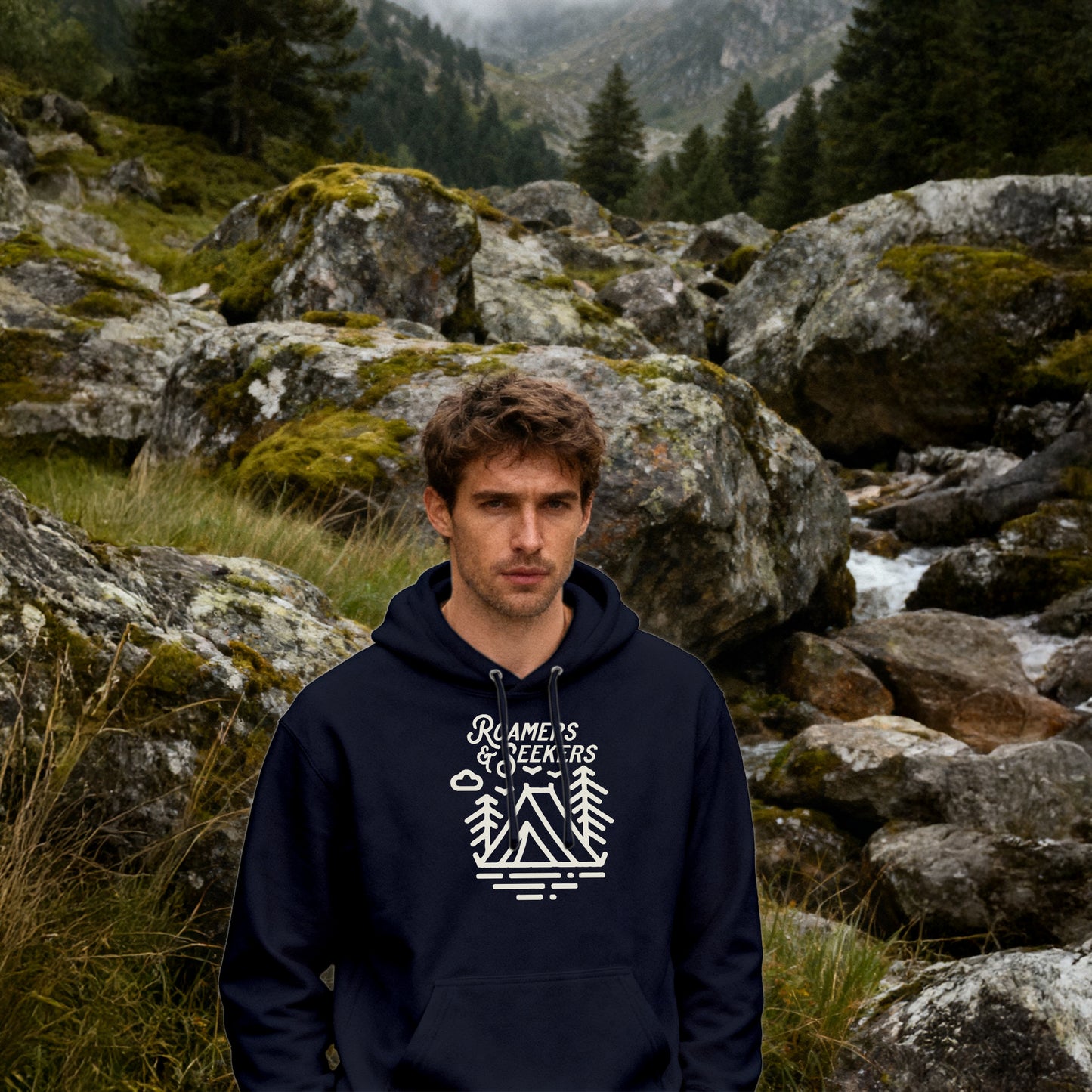 ROAMERS & SEEKERS Wilderness HOODIE NEW FRENCH NAVY
