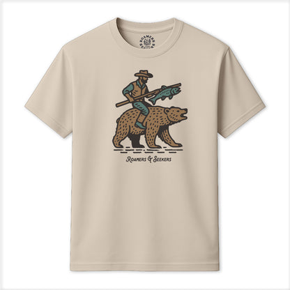 Roamers & Seekers Mens Cowboy Graphic T-Shirt – Natural – Classic Fit 100% Cotton – Roamers & Seekers Graphic Tee