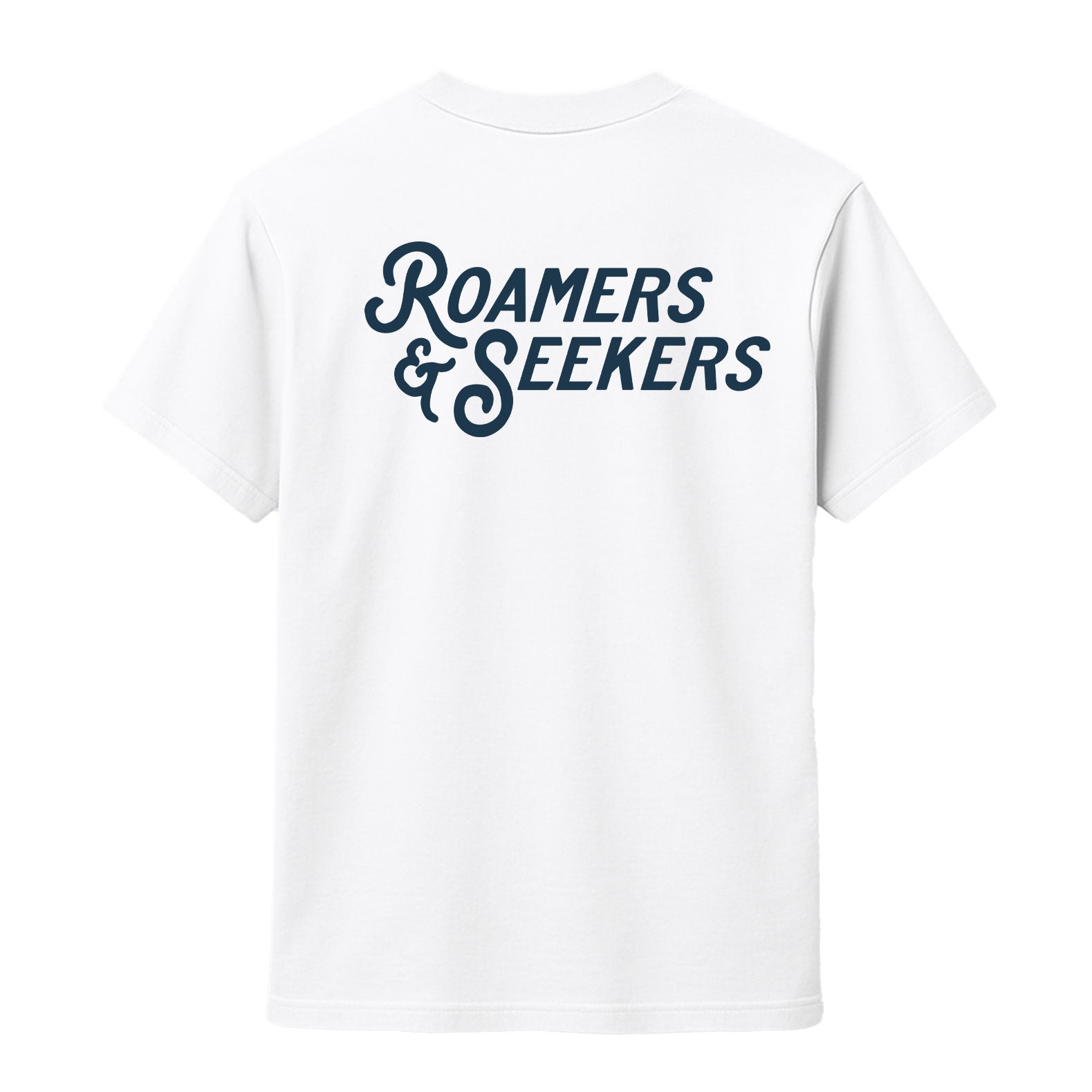 Roamers & Seekers Mens Stack Graphic T-Shirt – White – Classic Fit 100% Cotton – Roamers & Seekers Graphic Tee