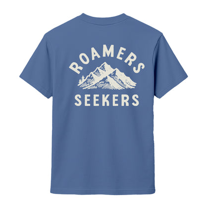 Roamers & Seekers Mens Off Piste Graphic T-Shirt – Indigo Blue – Classic Fit 100% Cotton – Roamers & Seekers Graphic Tee