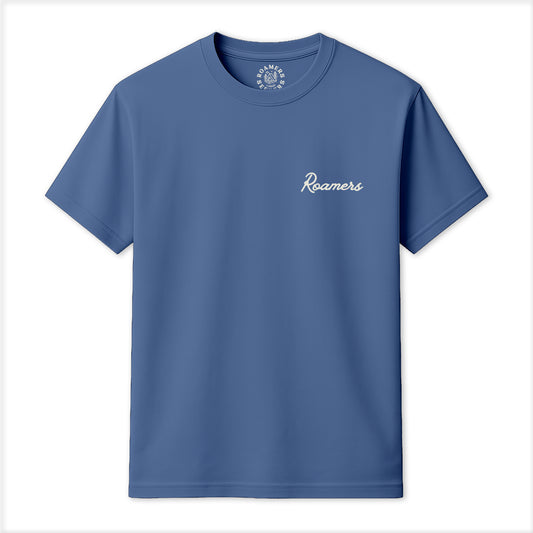 Roamers & Seekers Mens Off Piste Graphic T-Shirt – Indigo Blue – Classic Fit 100% Cotton – Roamers & Seekers Graphic Tee