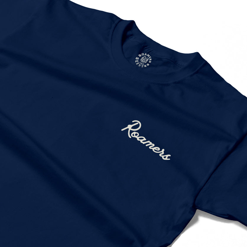 Roamers & Seekers Mens Off Piste Graphic T-Shirt – Navy Blue – Classic Fit 100% Cotton – Roamers & Seekers Graphic Tee