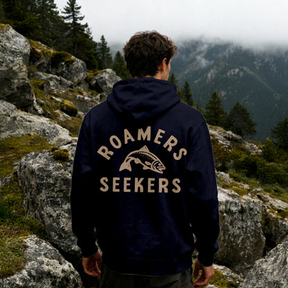 ROAMERS & SEEKERS Salmon Run HOODIE NEW FRENCH NAVY