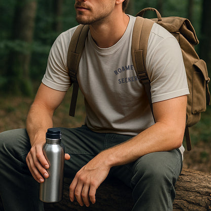Roamers & Seekers Mens Hunter Graphic T-Shirt – Natural – Classic Fit 100% Cotton – Roamers & Seekers Graphic Tee